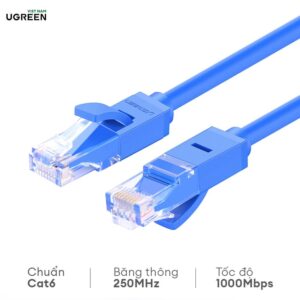 Dây cáp mạng Cat6 UGREEN NW102 cáp tròn màu xanh