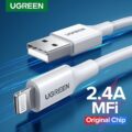 Cáp sạc iPhone UGREEN US291 Sạc nhanh dòng 2.4A - Cổng Lightning cho iPhone/ iPad chuẩn Mfi