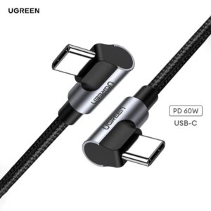 Cáp sạc nhanh Type C to C UGREEN US323 - PD 60W - Đầu vuông góc