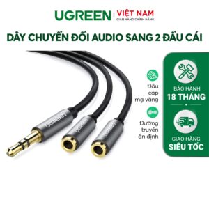 Cáp chia 3.5mm 1 ra 2 cổng tai nghe UGREEN AV123