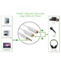 Dây chuyển đổi 3.5mm đực sang hai đầu 3.5mm cái (Hỗ trợ cùng lúc Mic + Tai nghe) vỏ nhựa ABS dài 20CM UGREEN AV141