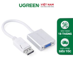Dây chuyển đổi DisplayPort sang VGA+Audio converter (Vỏ nhôm) dài 25cm UGREEN DP106