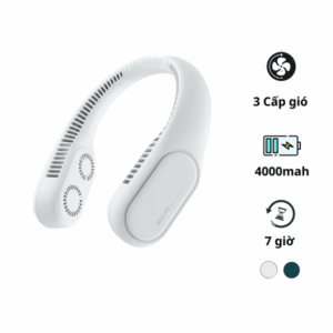 Quạt đeo cổ không cánh JISULIFE FA12R Tuabin đôi 4000mAh