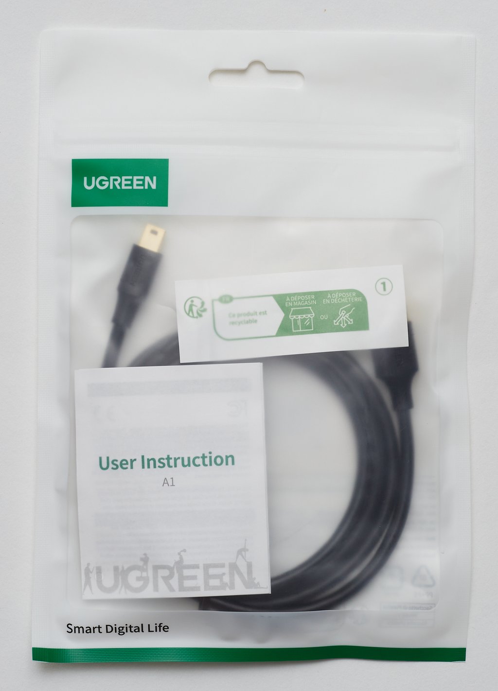 UGREEN USB 2.0 A Male to Mini 5 Pin Male Cable 0.25m (Black) - Ảnh 6