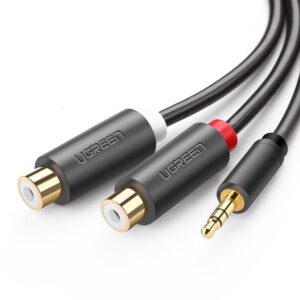 UGREEN 3.5mm Male to 2RCA Female Cable 25cm (Gray)
