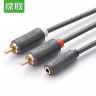 UGREEN 3.5mm Female to 2 RCA Male Audio Cable 0.25m (Gray)