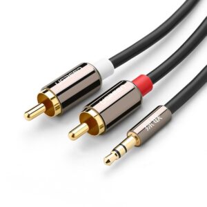 UGREEN 3.5mm Male to 2RCA Male Cable 2m (Black)