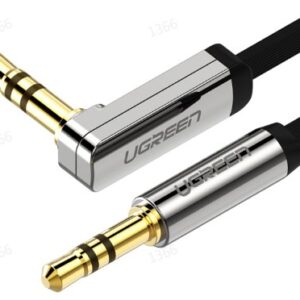 UGREEN 3.5mm Male to 3.5mm Male Straight to angle flat Cable 1m (Black)