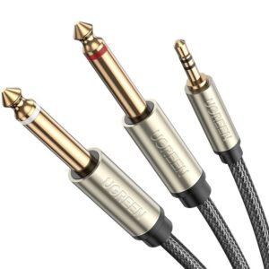 UGREEN 3.5mm TRS to Dual 6.35mm TS Audio Cable 2m (Gray)