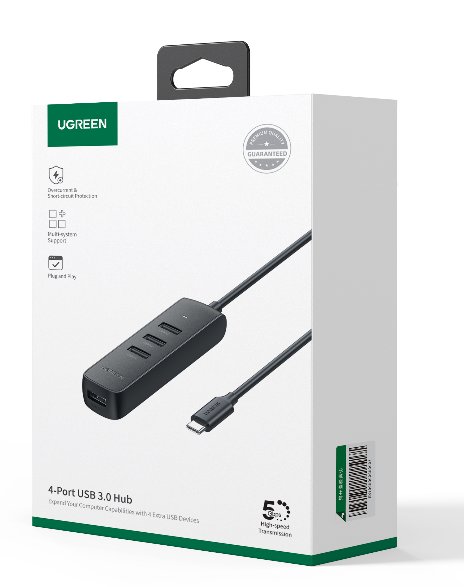 UGREEN USB 3.0 4-Port Hub 0.25m (Black) - Ảnh 6