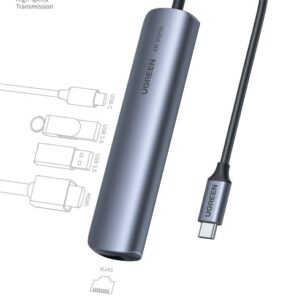 UGREEN USB-C to 2*USB 3.0+HDMI+RJ45 Ethernet Adapter+PD