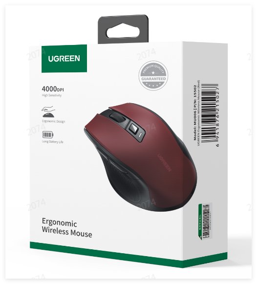 UGREEN Ergonomic Wireless Mouse (Blue) - Ảnh 8