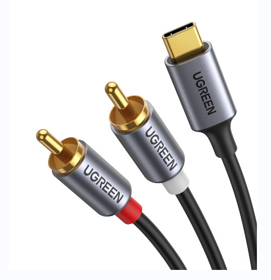 UGREEN USB-C Male to 2*RCA Male Audio Cable with Chip 1.5m