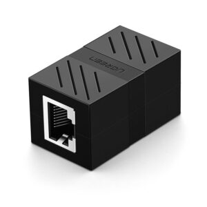 UGREEN RJ45 Network Keystone Jack Inline Coupler Female to Female 1pcs (Black)