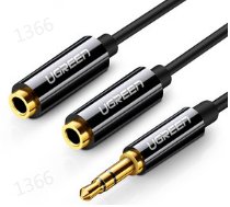 UGREEN 3.5mm Male to 2 Female Audio Cable 20cm (Black)