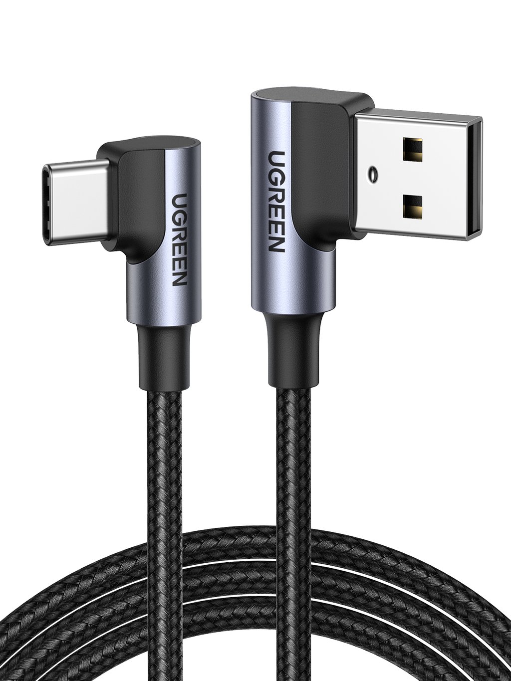 UGREEN Right Angle USB-A to USB-C Cable 1m (Space Gray)