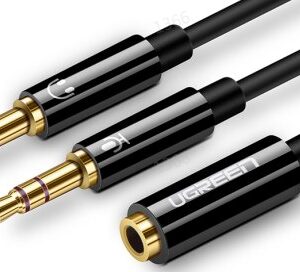 UGREEN 3.5mm Female to 2 Male Audio Cable ABS Case (Black)