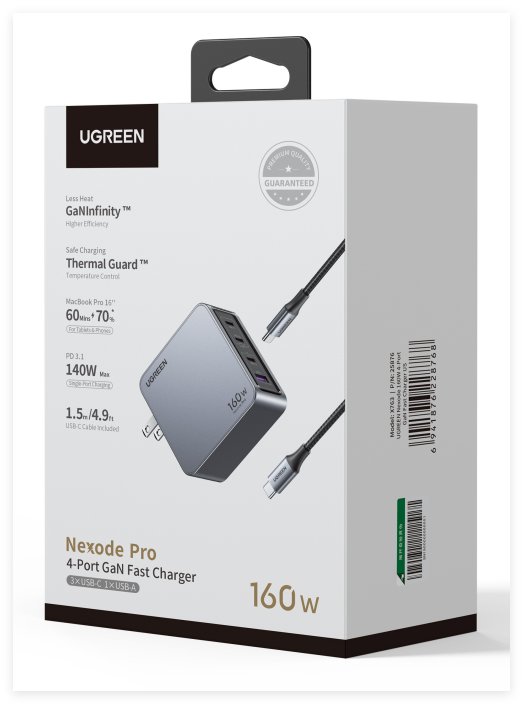 UGREEN Nexode Pro 160W 4-Port GaN Fast Charger Set US - Ảnh 2