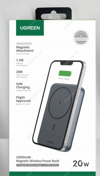 UGREEN 10000mAh Magnetic Wireless Power Bank Beige - Ảnh 4