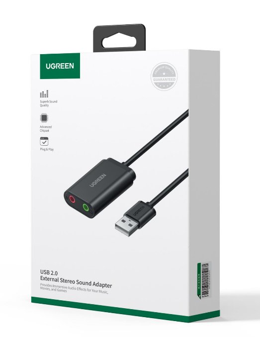 UGREEN USB 2.0 External Sound Adapter (White) - Ảnh 4