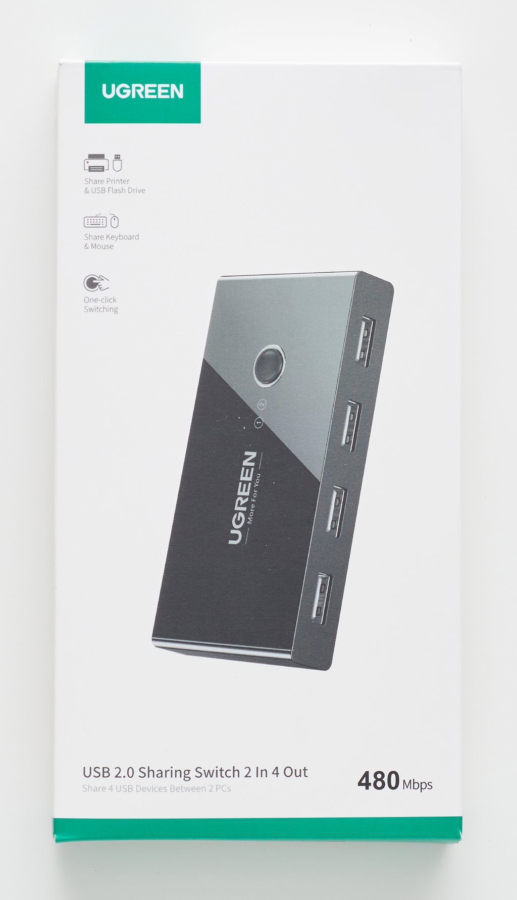 UGREEN 2 In 4 Out USB 2.0 Sharing Switch Box - Ảnh 2