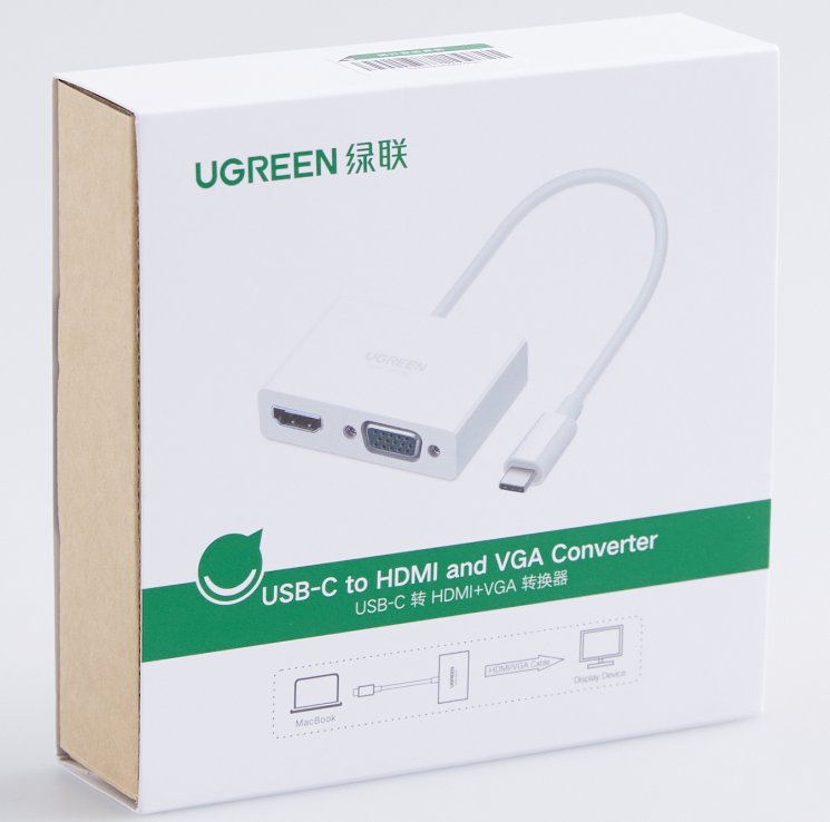 UGREEN USB Type C to HDMI + VGA Converter (White) - Ảnh 2