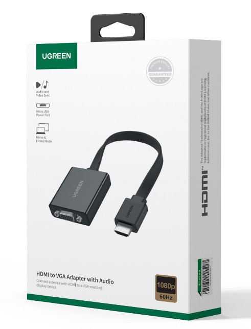 UGREEN HDMI to VGA Converter 25cm (Black) - Ảnh 2