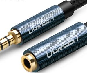 UGREEN 3.5mm Male to 3.5mm Female Extension Braid 1m (Black)
