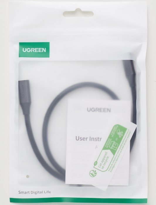 UGREEN USB-C Male to Female Gen2 5A Braided Cable 0.5m (Black) - Ảnh 6