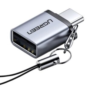 UGREEN Type C to USB 3.0 A Adapter Cable with Lanyard (Space Gray)