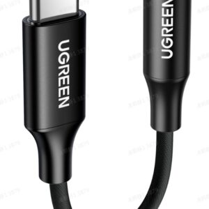 UGREEN USB-C Male to 3.5mm Female Cable Alu Case Braided 10cm (Black)