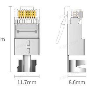 UGREEN Cat 7 Shielded Modular Plug Gold-plated 50U 10 pcs