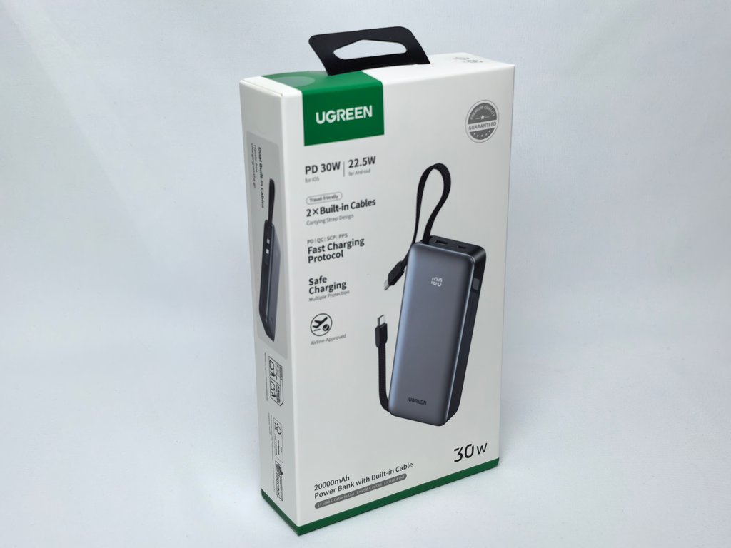 20000mAh 30W 1C1A Power Bank with 2*30W Built-in Cable - Ảnh 2