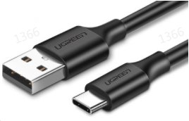UGREEN USB-A 2.0 to USB-C Cable Nickel Plating 1.5m (Black)