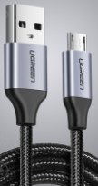 UGREEN USB 2.0 A to Micro USB Cable Nickel Plating Aluminum Braid 0.5m (Black)