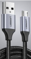 UGREEN USB 2.0 A to Micro USB Cable Nickel Plating Aluminum Braid 2m (Black)