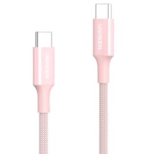 UGREEN USB-C to USB-C PD Fast Charging Braided Cable 5A Max 2m - Hồng