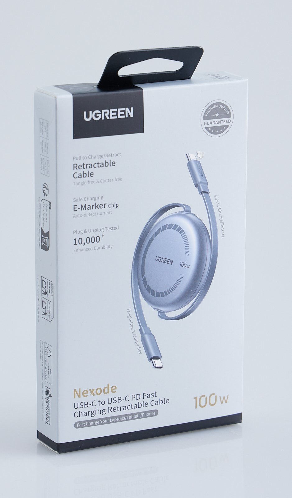 UGREEN USB-C to USB-C PD Fast Charging Retractable Cable 100W Max 1m - Ảnh 2