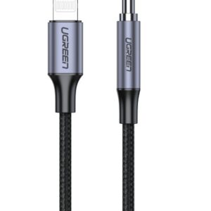 UGREEN Lightning to 3.5mm Aux Cable Aluminum Shell with Braided 1m (Black)