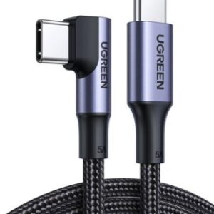 UGREEN USB-C to USB-C PD Fast Charging 90 Degree Cable 5A Max Black 1m