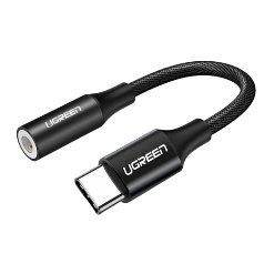 UGREEN USB-C Male to 3.5mm Female Audio Cable Black Braided 0.1m