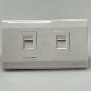 Dual-port information panel (white, 120mm, 1 PC)