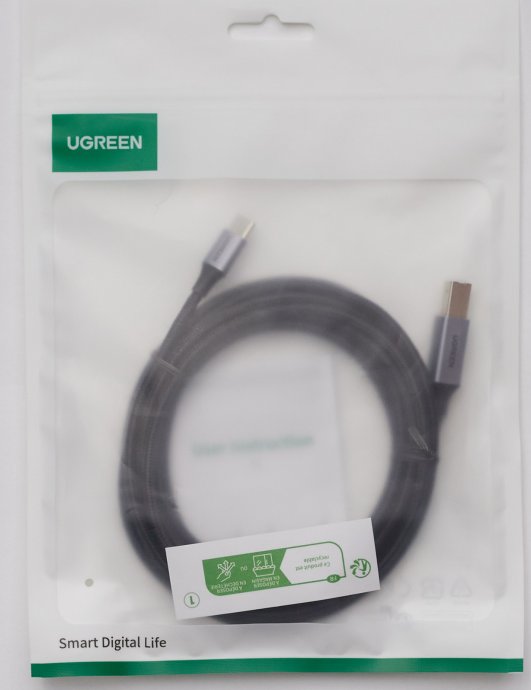 UGREEN USB-C Male to USB-B 2.0 Printer Cable 1m Space Gray - Ảnh 2