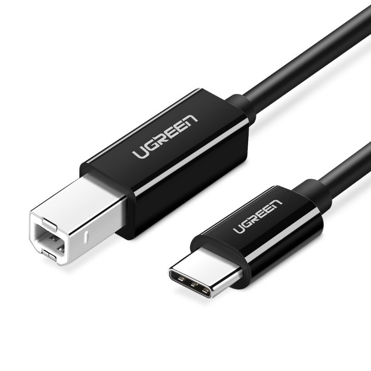 UGREEN USB-C Male to USB-B 2.0 Male Printer Cable ABS Plastic Case 1m (Black)